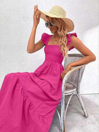 Elegancka sukienka maxi z falbanką od Lidia Sek