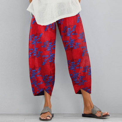 Retro Floral Wide Leg Pants Lidia Sek