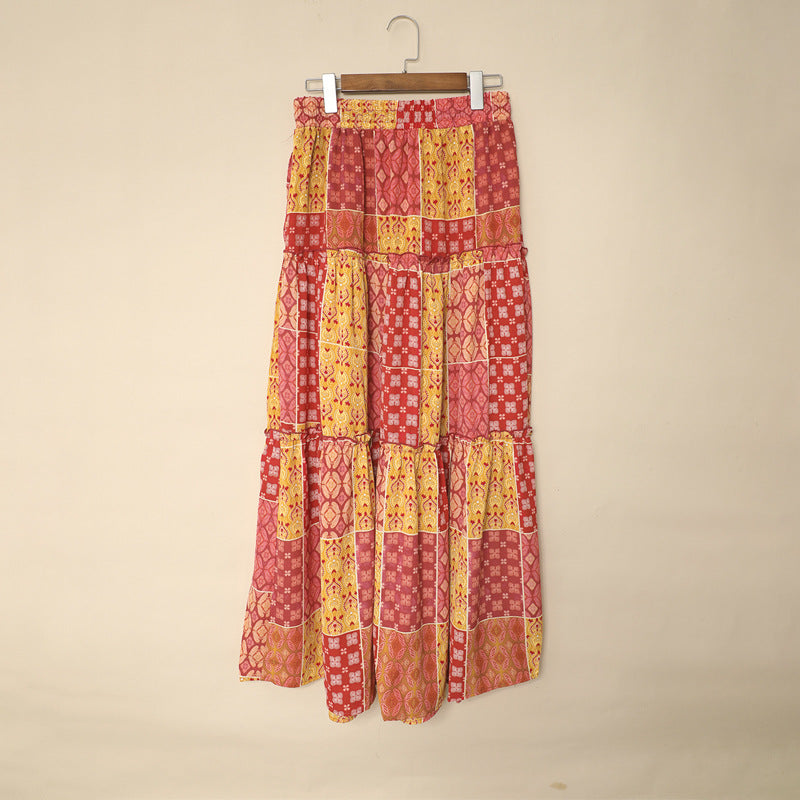 Spódnica maxi Lidia Sek z nadrukiem w stylu boho