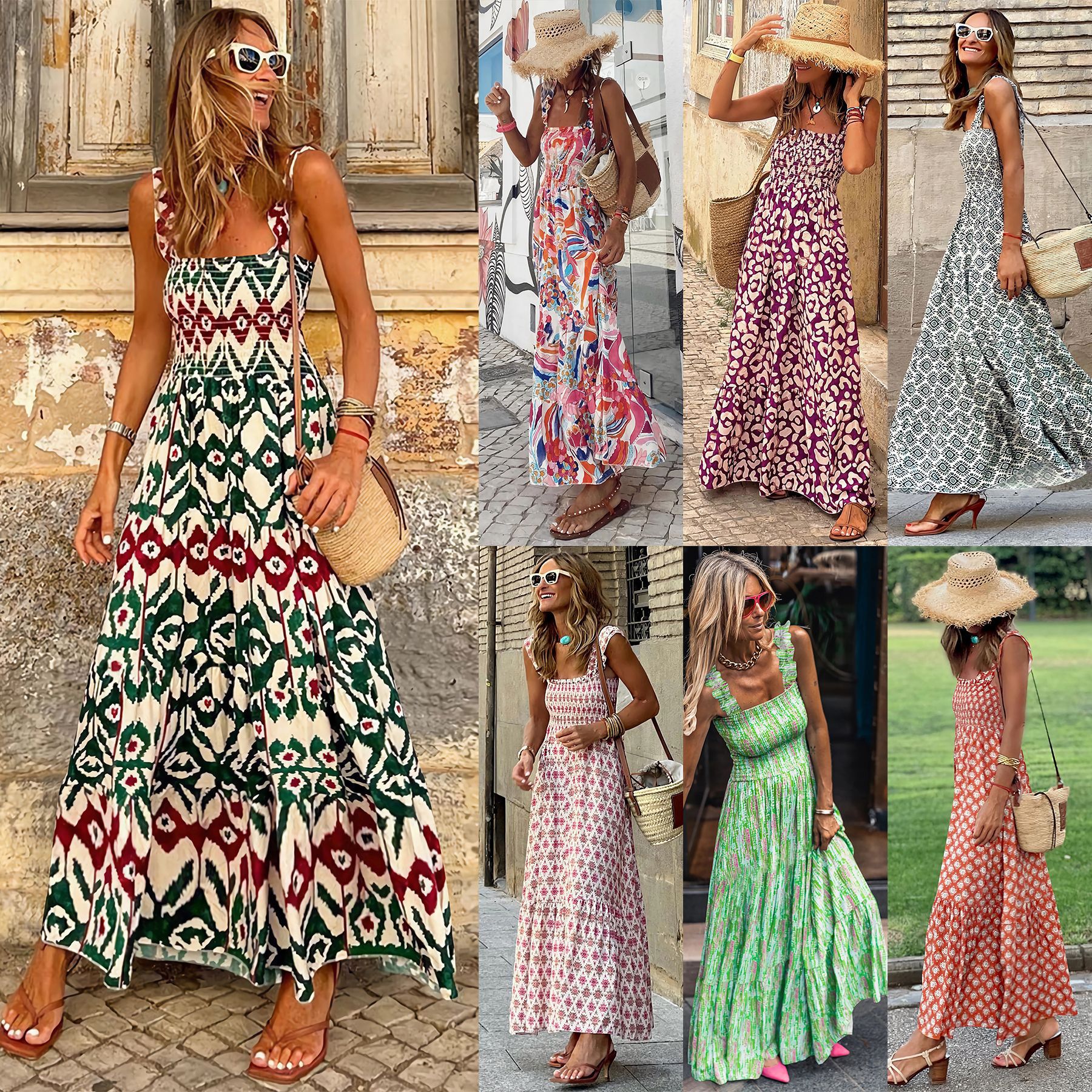 Elegant Floral Strap Dress by Lidia Sek